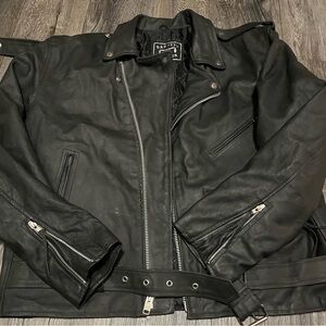 Barney’s Leather motorcycle biker jacket